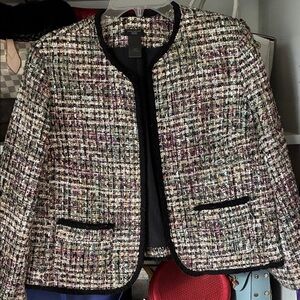 Ann Taylor Multicolor Tweed Blazer